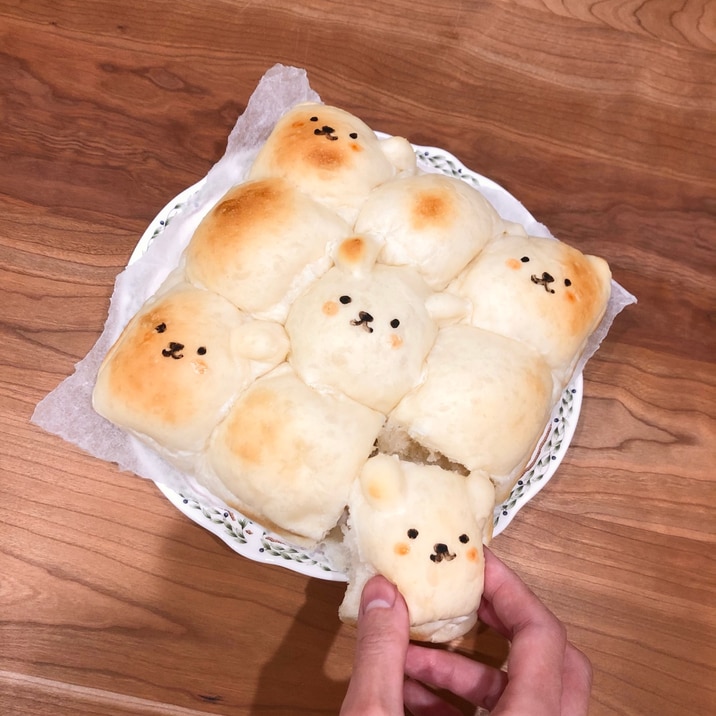 ホームベーカリーでくまさんミルクちぎりパン レシピ 作り方 By ひよこもちもち 楽天レシピ ホームベーカリーでくまさんミルクちぎりパン レシピ 作り方 By ひよこもちもち 楽天レシピ